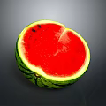 Fresh Sliced Watermelon Displaying Vibrant Red Flesh And Green Rind
