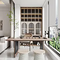 Modern Living Dining Room With White Sofa Coffee Table Chandelier And Decorative Painting