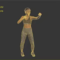 Woman Practicing Boxing Stance In Gray Sports Bra And Leggings