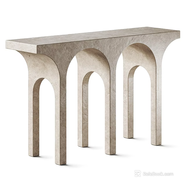 Modern Functional Table Featuring Arched Legs Light Color And Minimalist Design 3d model