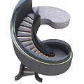 Elegant Modern Spiral Staircase Design Featuring Metal Frame And Glass Railing