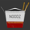 Delicious Noodoz Asian Food Takeout Box With Chopsticks And Fresh Meal