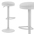 Modern Stylish Bar Stools with Round Seats and Black Gold Metal Bases