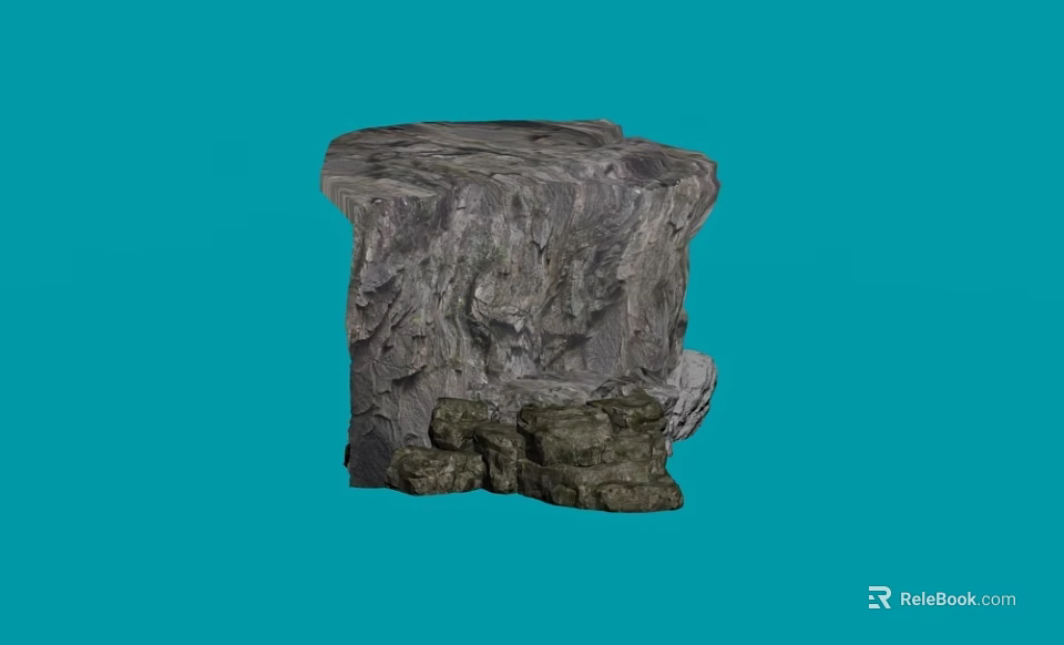 Natural Rock Sculpture With Rough Textured Surface And Irregular Shape 3d model 