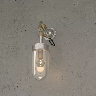 Industrial retro wall lamp glass cover 3d model