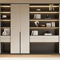 Modern Bookcase Full Wall Bookcase Open Bookcase 3d model