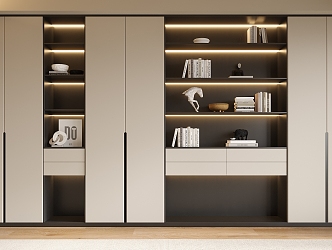 Modern Bookcase Full Wall Bookcase Open Bookcase 3d model