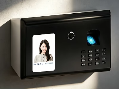Professional Business Equipment With Display Screen Person Image Fingerprint Scanner And Numeric Keypad 3d model