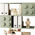 Wooden Children's Bed with Storage Drawers Bookshelf Toys Decor and Stool