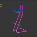 Modern Bar Stool With Black Padded Seat And Sleek Metal Frame Design