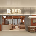 Modern Ruladuo Dessert Shop Storefront With Glass Doors Display Cases Signage And Outdoor Cart