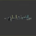 3D Urban Architectural Model Featuring High Rise Buildings Green Spaces And Diverse Structures