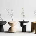 Modern Side Table Log Corner Table Combination 3d model