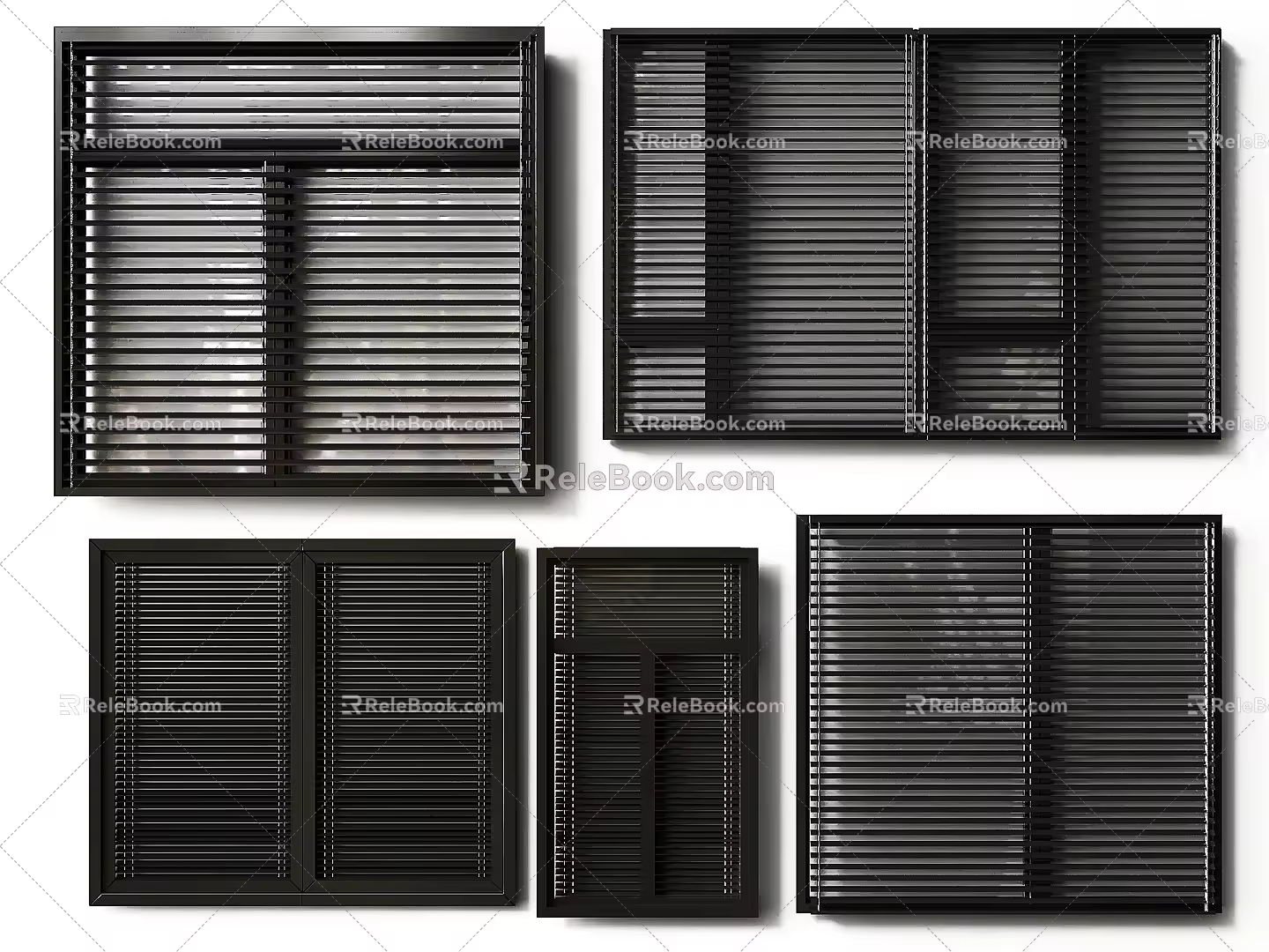 Modern shutters shutter shutter solid wood window grille window window casement window sliding window aluminum alloy window 3d model