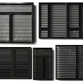Modern shutters shutter shutter solid wood window grille window window casement window sliding window aluminum alloy window 3d model