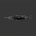 Futuristic Sci-Fi Spaceship With Metallic Hull Detailed Armament Antenna Arrays And Modular Sections