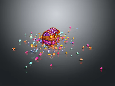 Creative Colorful Decorative Light With Scattered Small Colored Beads On Dark Background 3d model