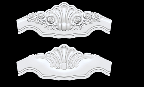 European-style carved furniture carved accessories single crown 3d model