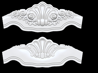 European-style carved furniture carved accessories single crown 3d model