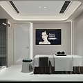 Modern SPA Sauna Interior Design With Massage Bed Bathtub And Cozy Atmosphere