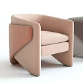 Modern Single Sofa Designs In Multiple Colors With Unique Geometric Armrests 3d model