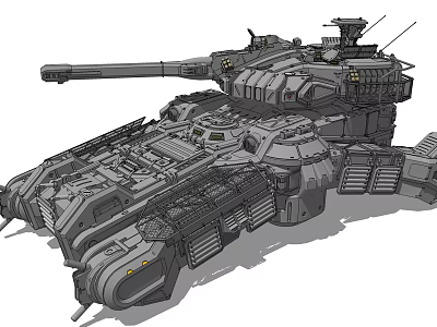 Futuristic Military Tank Featuring Heavy Armor Long Barrel And Detailed Structure 3d model