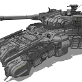 Futuristic Military Tank Featuring Heavy Armor Long Barrel And Detailed Structure