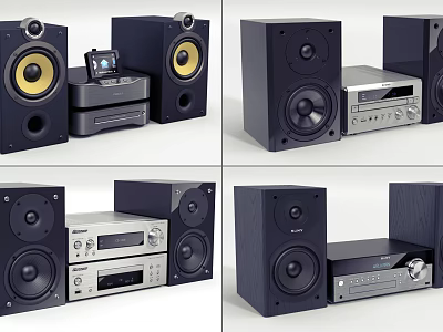 Home Audio Speaker System With Multiple Speakers And Receiver Setup For Home Use 3d model