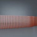 Modern Red Perforated Grid Wall Design For Decorative Interior Spaces 3d model