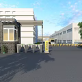 Modern Gate Factory Gate 3d model