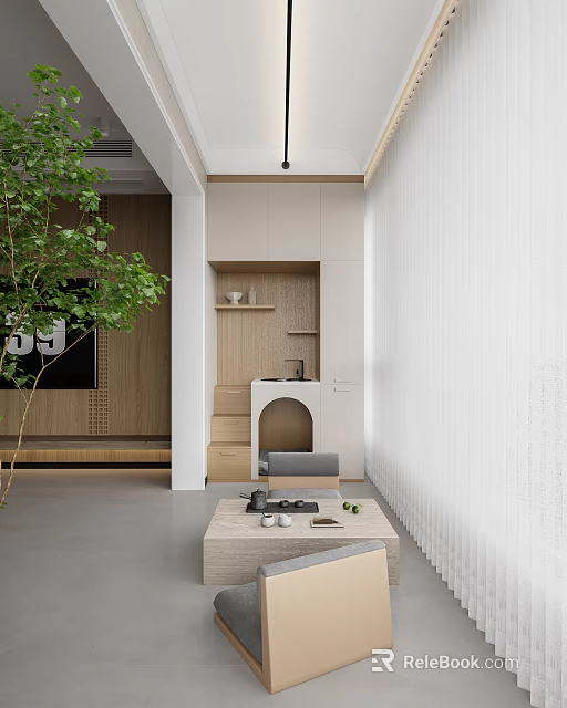 Modern Home Balcony Design With Green Plants Cozy Seating And Relaxation Space 3d model 