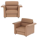 Modern Beige Leather Single Sofa With Armrest And Comfortable Design 3d model