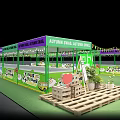 Modern Commercial Street With White Buildings Shops Green Spaces And Open Plazas