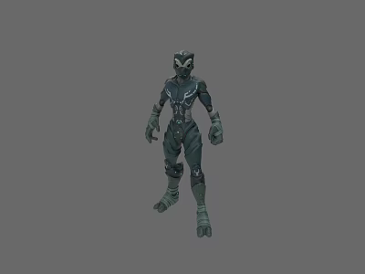 Armored Game Movie Character With Dark Green Tactical Suit And Helmet 3d model