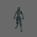 Armored Game Movie Character With Dark Green Tactical Suit And Helmet