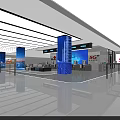 Modern Digital Store With 5G Experience Zone Service Counter Large Screen And Computers 3d model