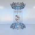 Futuristic Suspended Sci Fi Structure With Hovering Platforms And Human Figure 3d model