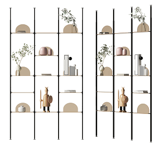 Modern Storage Rack Decorative Rack 3d model