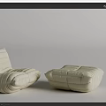 Modern Lazy Sofa Single Sofa Caterpillar Sofa 3d model