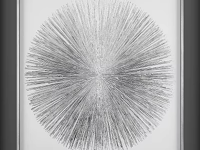 Modern Black and White Circular Radial Line Pattern Abstract Decorative Art 3d model