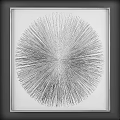 Modern Black and White Circular Radial Line Pattern Abstract Decorative Art