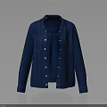 Blue Denim Jacket With Button Front Design And Functional Pockets For Casual Wear 3d model