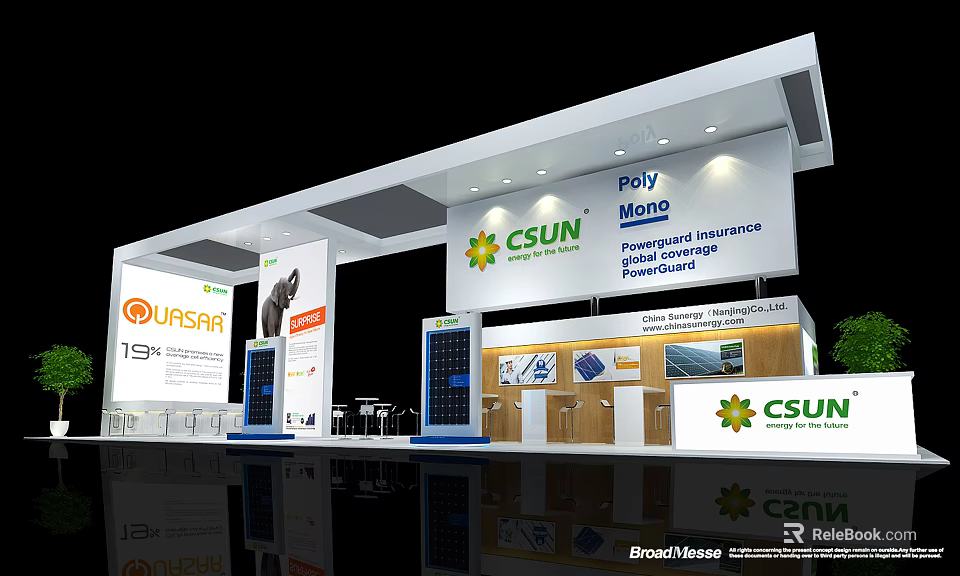 CSUN Exhibition Booth Display With Poly Mono Perovskite Solar Modules 3d model 