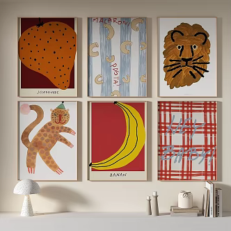 Modern minimalist decorative painting 3d model