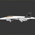 Modern White Fighter Jet Model With Yellow Canopy And Detailed Design