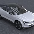 White Volvo SUV With Modern Exterior Design And LED Headlights Black Roof