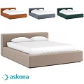 Modern Upholstered Double Bed With White Mattress And Multiple Color Options