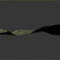 3D Terrain Model With Green Vegetation White Snowy Peaks And Natural Topographic Textures