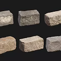 Natural Stone And Wood Blocks With Various Textures For Construction Projects 3d model