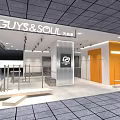 GUYS&SOUL Clothing Store Modern Storefront Design With White Orange Display Area And Glass Entrance